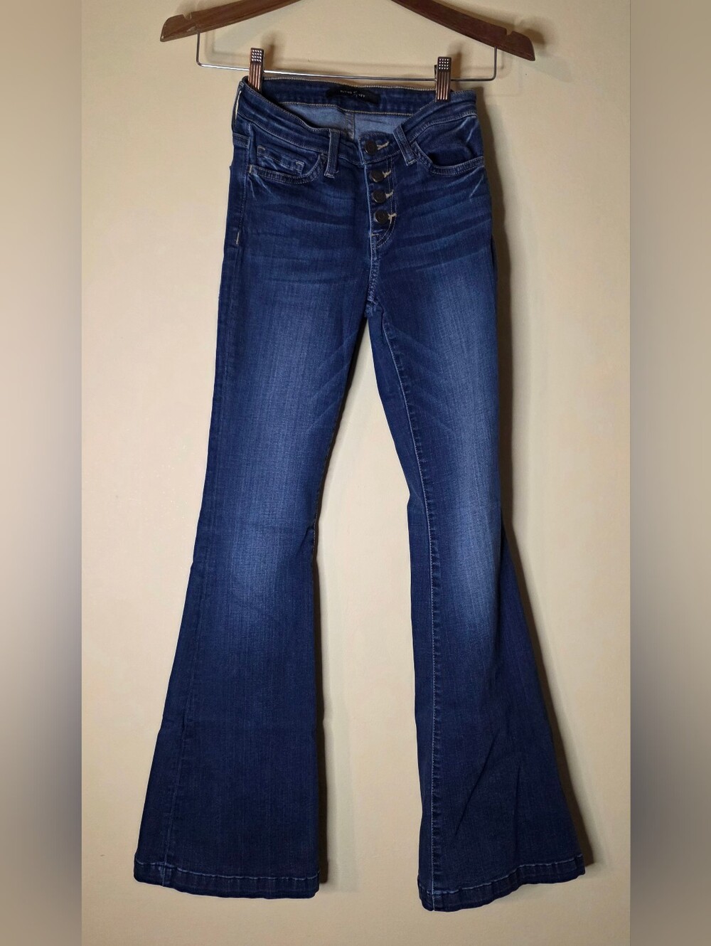Flying Monkey Deep Indigo Flare Jeans Button Fly Sz 24